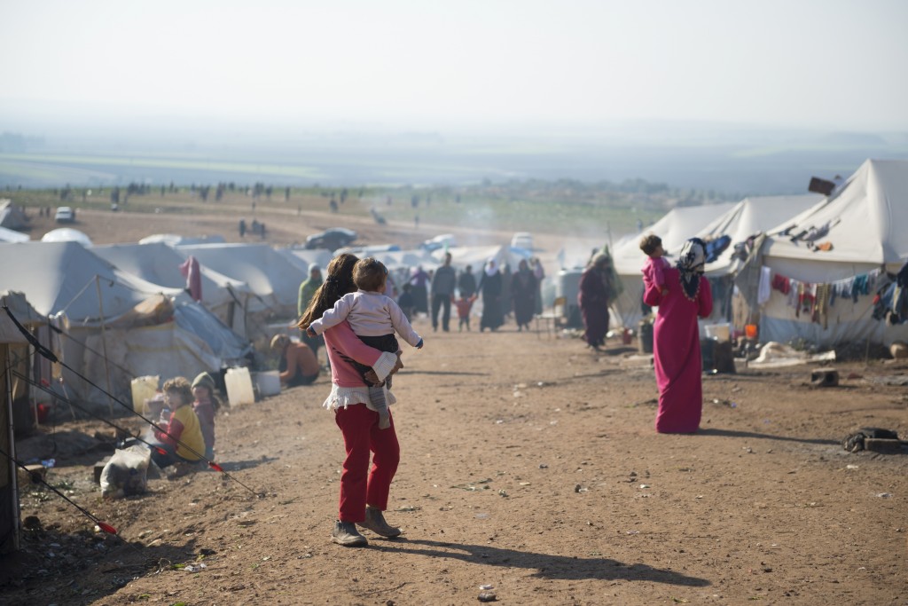 Syrian refugees near Turkey.