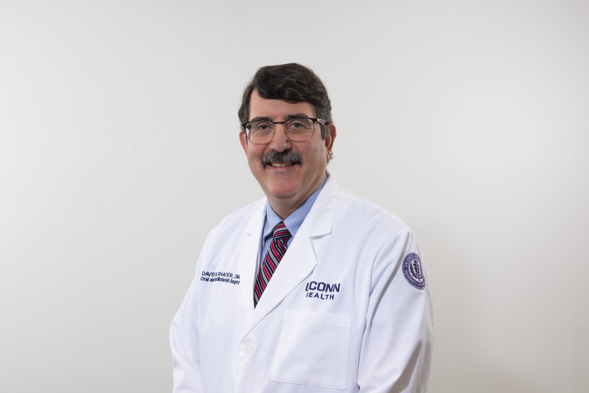 David Shafer DMD is an oral surgeon and chair of the Division of Oral and Maxillofacial Surgery at UConn Health. July 20, 2020 (Tina Encarnacion/UConn Health)