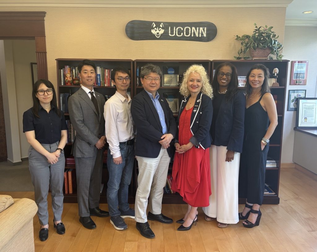 Meeting with Yurie Karikomi, Hideo Takahashi, Tomoyasu Mani, Seiichiro Takahashi, President Maric, Dr. Ngozi Taffe, and Fumiko Hoeft.