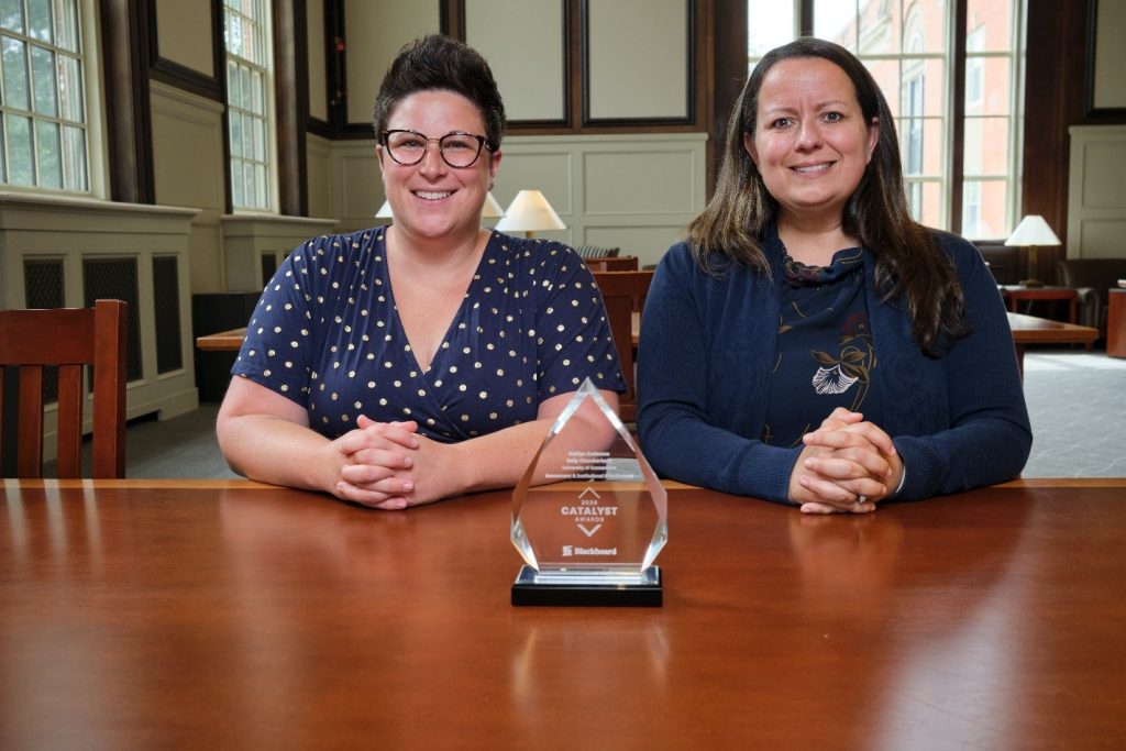 Kaitlyn Anderson, of the Center for Career Readiness and Life Skills, and Sally Chamberland, of the Office of Academic Program Assessment, have received a 2026 Blackboard Catalyst Award